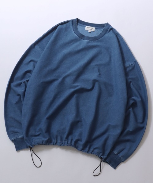 セール】Drawstring Mini French Terry Sweat Shirt/無地 カットデニム
