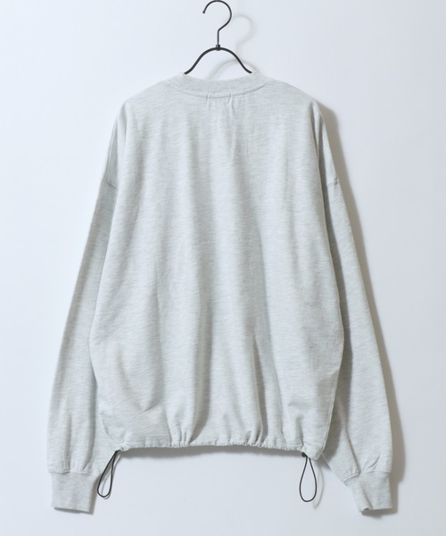 SITRY（シトリー）の「Drawstring Mini French Terry Sweat Shirt/無地 カットデニム カモフラ柄 ドローコード オーバーサイズ ミニ裏毛 トレーナー スウェット レディース メンズ（スウェット・メンズ・グリーン系その他/ブルー系その他/ブラウン系その他/ブラック系その他/スミクロ/オートミール・M/LL/L）」の13枚目の写真
