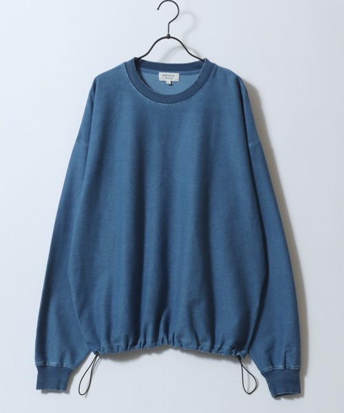 SITRY（シトリー）の「Drawstring Mini French Terry Sweat Shirt/無地 カットデニム カモフラ柄 ドローコード オーバーサイズ ミニ裏毛 トレーナー スウェット レディース メンズ（スウェット・メンズ・グリーン系その他/ブルー系その他/ブラウン系その他/ブラック系その他/スミクロ/オートミール・M/LL/L）」の10枚目の写真