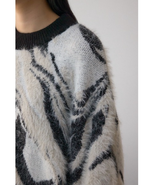 AZUL by moussy(アズールバイマウジー)の「アソートパターンクルーネックニット(ニット/セーター・レディース・ブラウン系その他/ホワイト系その他・FREE)」の11枚目の写真