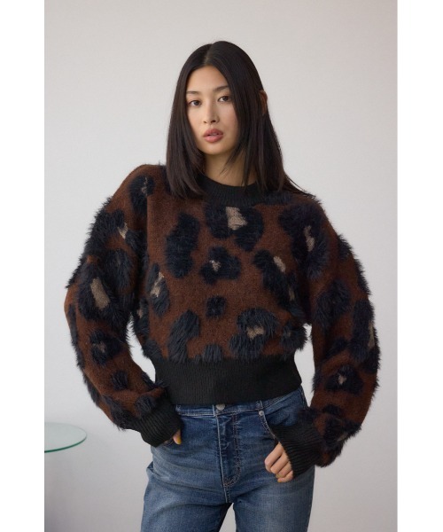 AZUL by moussy(アズールバイマウジー)の「アソートパターンクルーネックニット(ニット/セーター・レディース・ブラウン系その他/ホワイト系その他・FREE)」の16枚目の写真