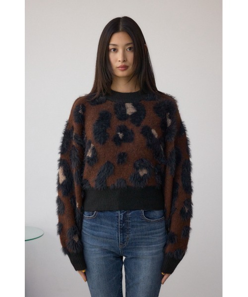 AZUL by moussy(アズールバイマウジー)の「アソートパターンクルーネックニット(ニット/セーター・レディース・ブラウン系その他/ホワイト系その他・FREE)」の18枚目の写真