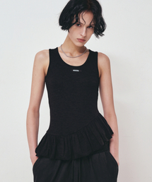 BALLOON LABEL SLEEVELESS_BLACK