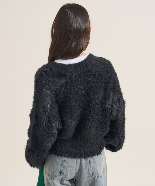 FREAK'S STORE(フリークスストア)の「ミックスヤーン ワントーンニットカーディガン(カーディガン/ボレロ・レディース・ブラック/グレー/オフホワイト・フリ-)」の10枚目の写真