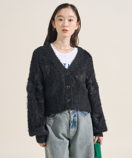 FREAK'S STORE(フリークスストア)の「ミックスヤーン ワントーンニットカーディガン(カーディガン/ボレロ・レディース・ブラック/グレー/オフホワイト・フリ-)」の11枚目の写真