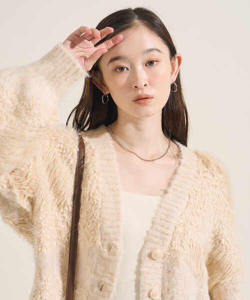 FREAK'S STORE(フリークスストア)の「ミックスヤーン ワントーンニットカーディガン(カーディガン/ボレロ・レディース・ブラック/グレー/オフホワイト・フリ-)」の18枚目の写真