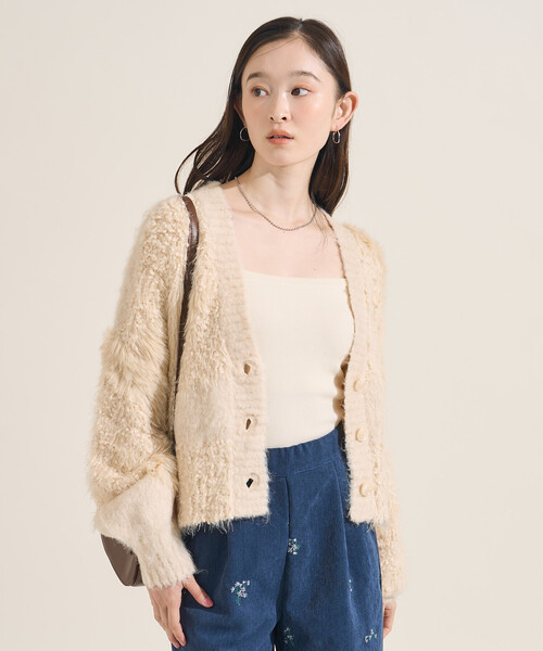 FREAK'S STORE(フリークスストア)の「ミックスヤーン ワントーンニットカーディガン(カーディガン/ボレロ・レディース・ブラック/グレー/オフホワイト・フリ-)」の19枚目の写真