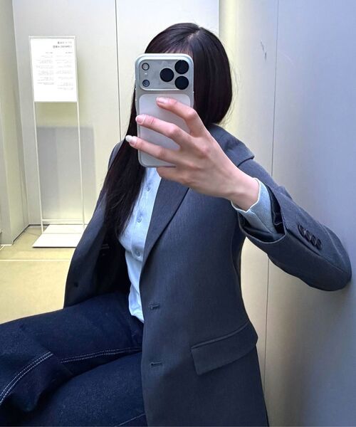 MUSINSA STANDARD WOMAN（ムシンサスタンダードウーマン）の「レディース特大ブレザー【グレー】（テーラードジャケット・レディース・その他・SMALL/MEDIUM/LARGE/X-LARGE/X-SMALL）」の11枚目の写真