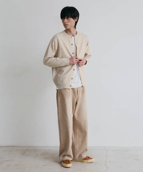 NODU（ノードユー）の「シングルラインラウンドカーディガン[ライトベージュ]（カーディガン/ボレロ・メンズ・その他・MEDIUM/LARGE）」の4枚目の写真