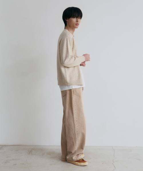 NODU（ノードユー）の「シングルラインラウンドカーディガン[ライトベージュ]（カーディガン/ボレロ・メンズ・その他・MEDIUM/LARGE）」の5枚目の写真