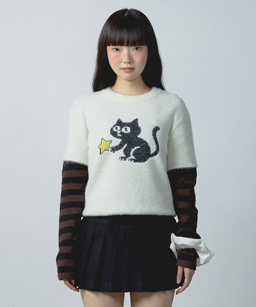 YOUHEE(ユヒ)の「YOUHEETIC LAYERED KNIT IVORY(ニット/セーター・レディース・その他・FREE)」の1枚目の写真