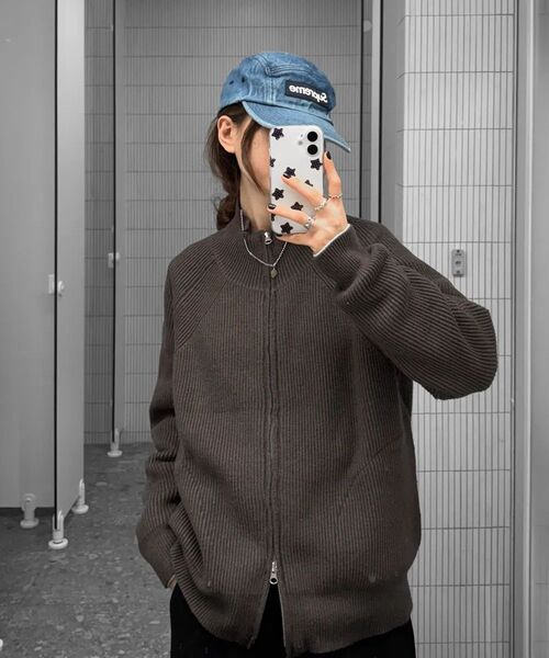 XERO（ゼロ）の「ハーフジップクロップカーディガン [チャコール]（カーディガン/ボレロ・レディース・その他・MEDIUM/LARGE）」の7枚目の写真
