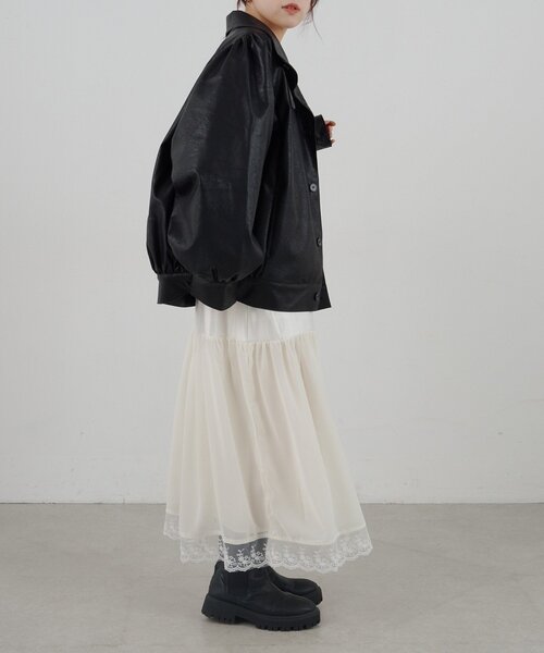 SHENERY（シーナリー）の「フェイクレザーブルゾン（ブルゾン・レディース・ブラック/ダークブラウン・FREE）」の7枚目の写真