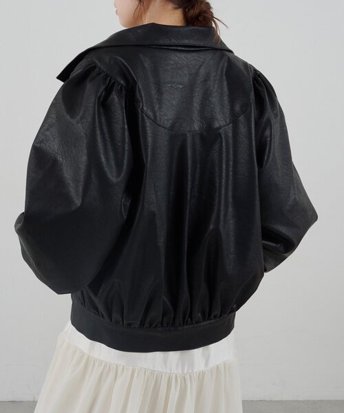 SHENERY（シーナリー）の「フェイクレザーブルゾン（ブルゾン・レディース・ブラック/ダークブラウン・FREE）」の11枚目の写真