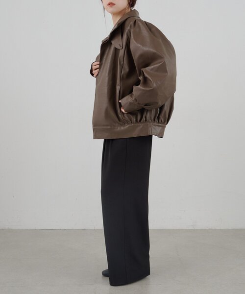 SHENERY（シーナリー）の「フェイクレザーブルゾン（ブルゾン・レディース・ブラック/ダークブラウン・FREE）」の14枚目の写真