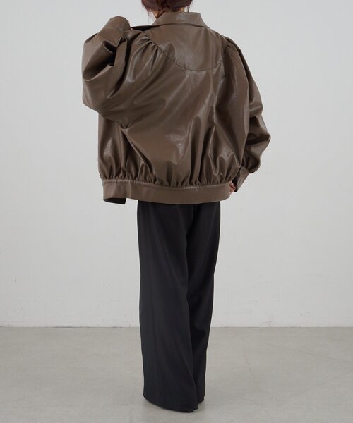 SHENERY（シーナリー）の「フェイクレザーブルゾン（ブルゾン・レディース・ブラック/ダークブラウン・FREE）」の16枚目の写真