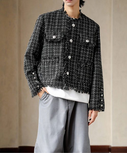 O'Neill チェック柄 ナイロンジャケット　短丈 チェック服 千鳥格子柄ショート丈ジャケット アウター|チェック 服専門