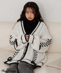 repipi armario | 【girly line】レースアップケーブルカーディガン(カーディガン/ボレロ)