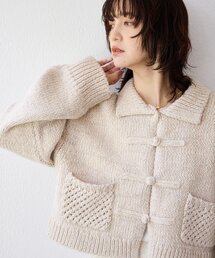 RIVE DROITE(リヴドロワ)ニットジャケット bwn 季節の変わり目に/接触