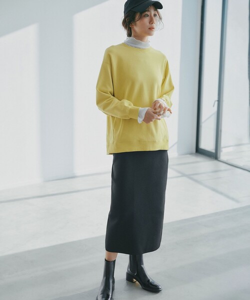 UNFILO（アンフィーロ）の「【セレモニー】BEAUTY FORM KNIT ペプラムセットアップ（セットアップ・レディース・ベージュ系/ネイビー系/ブラック系・X-LARGE）」の7枚目の写真