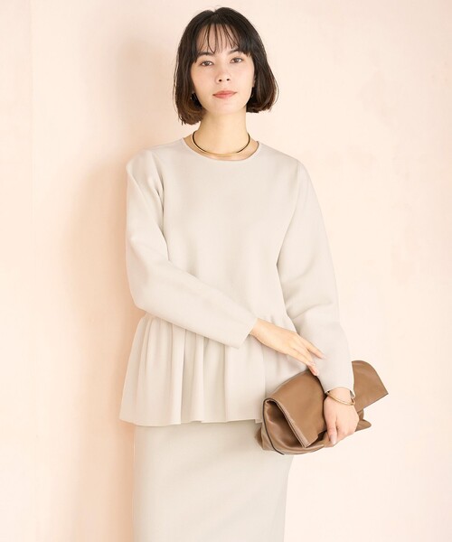 UNFILO（アンフィーロ）の「【セレモニー】BEAUTY FORM KNIT ペプラムセットアップ（セットアップ・レディース・ベージュ系/ネイビー系/ブラック系・X-LARGE）」の11枚目の写真
