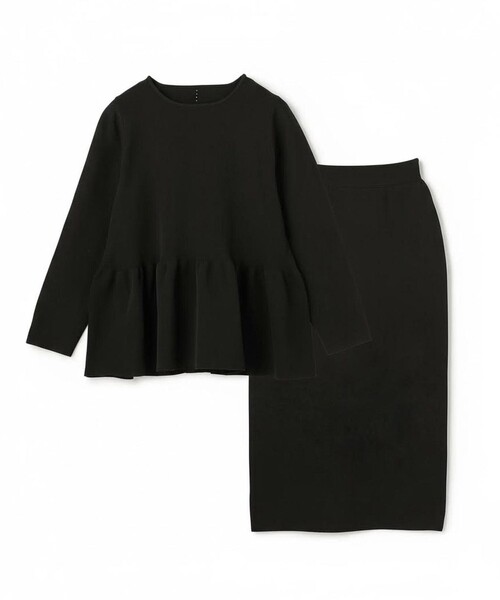 UNFILO（アンフィーロ）の「【セレモニー】BEAUTY FORM KNIT ペプラムセットアップ（セットアップ・レディース・ベージュ系/ネイビー系/ブラック系・X-LARGE）」の14枚目の写真