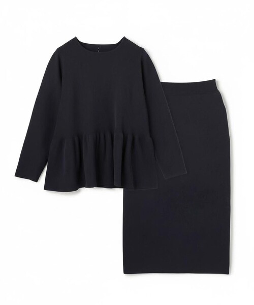 UNFILO（アンフィーロ）の「【セレモニー】BEAUTY FORM KNIT ペプラムセットアップ（セットアップ・レディース・ベージュ系/ネイビー系/ブラック系・X-LARGE）」の17枚目の写真