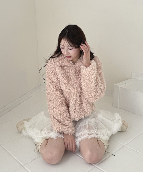 frunco（フランコ）の「プードルファージャケット（ブルゾン・レディース・ホワイト/ピンク・MEDIUM）」の14枚目の写真
