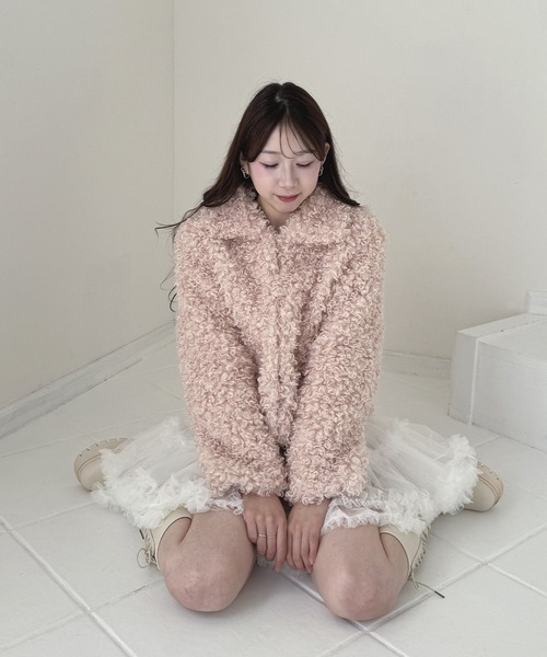 frunco（フランコ）の「プードルファージャケット（ブルゾン・レディース・ホワイト/ピンク・MEDIUM）」の15枚目の写真