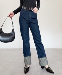 mellomela.（メロメラ）の「スリムストレートロールアップデニムパンツ（デニムパンツ）」