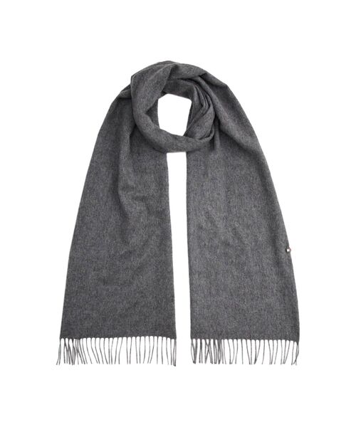 TOMMY HILFIGER(トミーヒルフィガー)の「フラッグカシミヤマフラー(マフラー・メンズ・ブラック/グレー・FREE)」の2枚目の写真