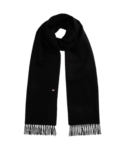 TOMMY HILFIGER(トミーヒルフィガー)の「フラッグカシミヤマフラー(マフラー・メンズ・ブラック/グレー・FREE)」の1枚目の写真