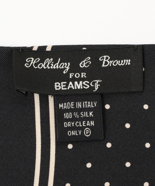 BEAMS F(ビームスエフ)の「Holliday & Brown / シルク ドット柄 スカーフ(マフラー・メンズ・ネイビー/ブラック・ONE SIZE)」の6枚目の写真