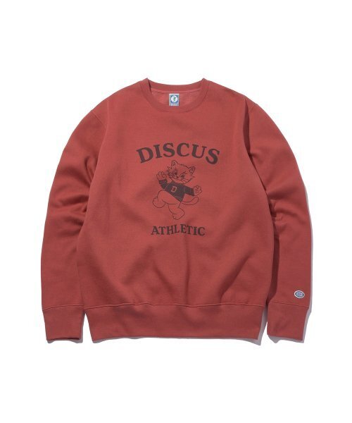 DISCUS ATHLETIC(ディスカス アスレチック)の「起毛レギュラーフィットネコスウェットシャツブリックレッド(スウェット・レディース・その他・XX-LARGE/LARGE/MEDIUM/SMALL/X-LARGE)」の1枚目の写真
