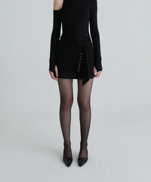 NOT YOUR ROSE（ノットユアローズ）の「カーディガンレイヤードスカート（ブラック）（スカート）」