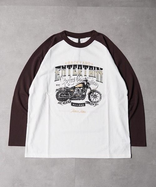 1111clothing(ワンフォークロージング)の「ラグラン プリント ロングスリーブ Tシャツ / Raglan Print Long Sleeve Tee(Tシャツ/カットソー・メンズ・レッド/ブラウン/ブラック・M/L)」の11枚目の写真