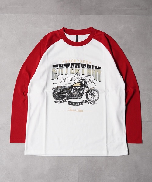 1111clothing(ワンフォークロージング)の「ラグラン プリント ロングスリーブ Tシャツ / Raglan Print Long Sleeve Tee(Tシャツ/カットソー・メンズ・レッド/ブラウン/ブラック・M/L)」の17枚目の写真