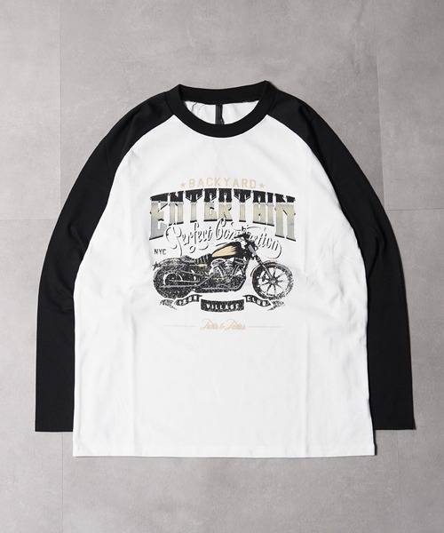 1111clothing(ワンフォークロージング)の「ラグラン プリント ロングスリーブ Tシャツ / Raglan Print Long Sleeve Tee(Tシャツ/カットソー・メンズ・レッド/ブラウン/ブラック・M/L)」の5枚目の写真