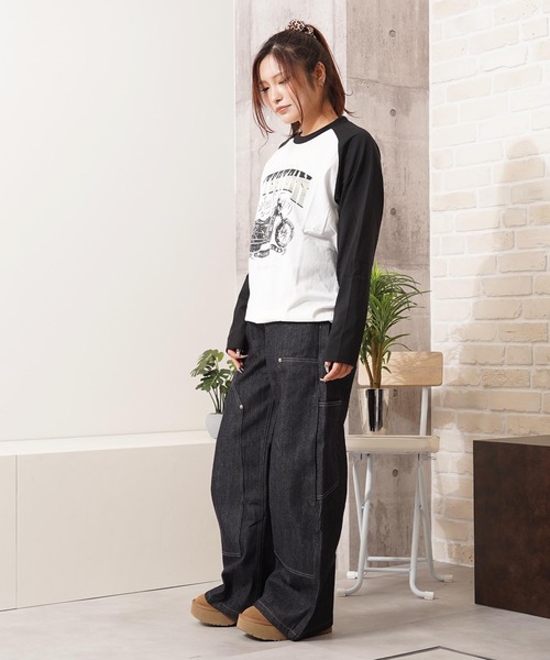 1111clothing(ワンフォークロージング)の「ラグラン プリント ロングスリーブ Tシャツ / Raglan Print Long Sleeve Tee(Tシャツ/カットソー・メンズ・レッド/ブラウン/ブラック・M/L)」の8枚目の写真