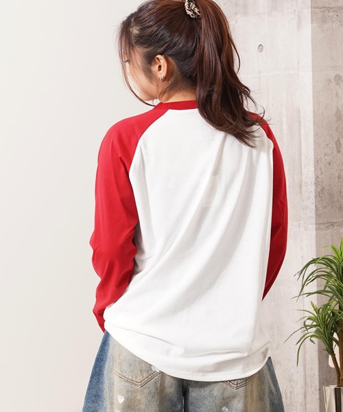 1111clothing(ワンフォークロージング)の「ラグラン プリント ロングスリーブ Tシャツ / Raglan Print Long Sleeve Tee(Tシャツ/カットソー・メンズ・レッド/ブラウン/ブラック・M/L)」の22枚目の写真