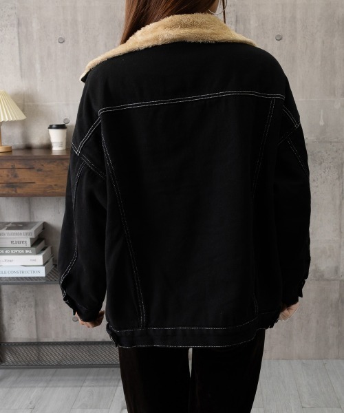Miniministore(ミニミニストア)の「裏ファーデニムジャケットステッチブルゾン(デニムジャケット・レディース・ブラック・FREE)」の19枚目の写真