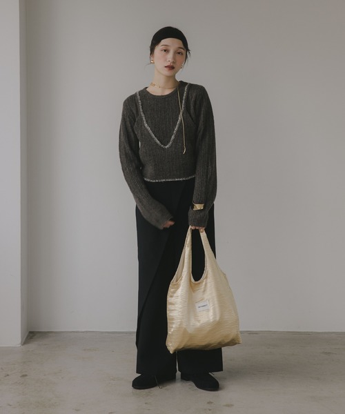 210nouve（トゥージュヌーブ）の「ビスチェ レイヤード風 ニットプルオーバー（ニット/セーター・レディース・ネイビー/チャコールグレー/グレー/ブラウン・FREE）」の21枚目の写真