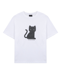 ITZAVIBE（イッザバイブ）の「CHECKERED CAT T SHIRT（Tシャツ/カットソー）」