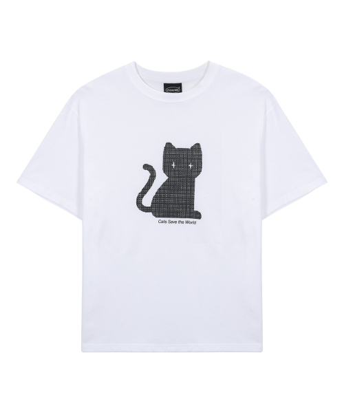 ITZAVIBE(イッザバイブ)の「CHECKERED CAT T SHIRT(Tシャツ/カットソー・レディース・その他・LARGE/MEDIUM)」の1枚目の写真