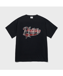 チェックスターテールロゴ半袖Tシャツ_ブラック