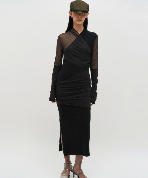 KIMZISU(キムジス)の「Layered Long Sleeve Dress _ BLACK(ワンピース・レディース・ブラック・FREE)」の5枚目の写真