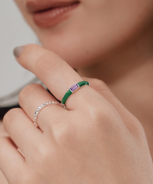 【novice】 Baguette Enamel Ring［Silver925］