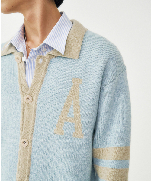 FROM ARLES(フロムアルル)の「プレッピー ニットカーディガン / ブルー(カーディガン/ボレロ・メンズ・ブルー・MEDIUM/LARGE)」の6枚目の写真