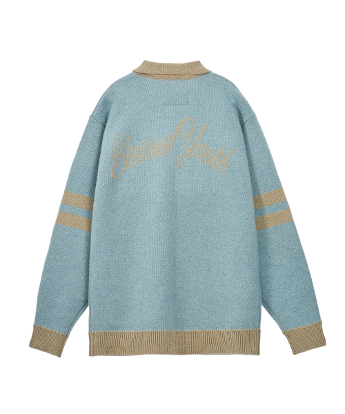 FROM ARLES(フロムアルル)の「プレッピー ニットカーディガン / ブルー(カーディガン/ボレロ・メンズ・ブルー・MEDIUM/LARGE)」の9枚目の写真