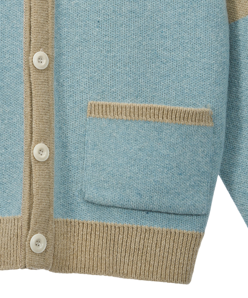 FROM ARLES(フロムアルル)の「プレッピー ニットカーディガン / ブルー(カーディガン/ボレロ・メンズ・ブルー・MEDIUM/LARGE)」の11枚目の写真
